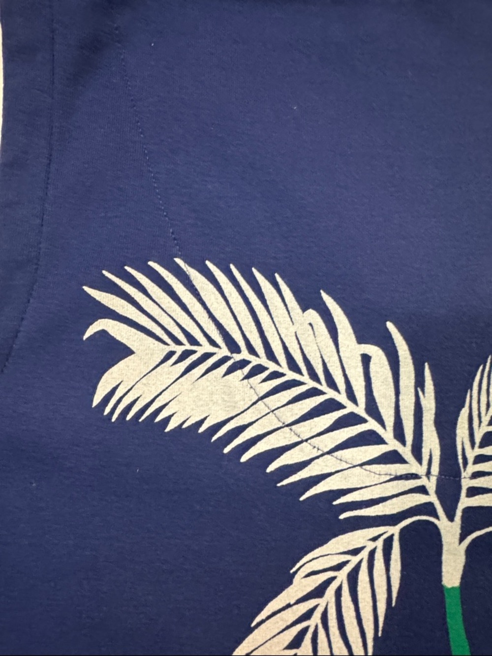 Chico's Navy Palm-Print V-Neck Tank with Tropical Print - Picture 12 of 13